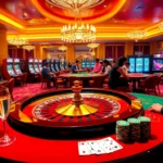 New 88 casino scene featuring players at a roulette table and vibrant slot machines.