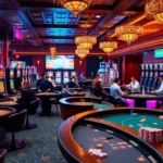 Explore casino excitement at https://f8beta2.support/, featuring roulette wheels, vibrant slot machines, and engaged poker players.