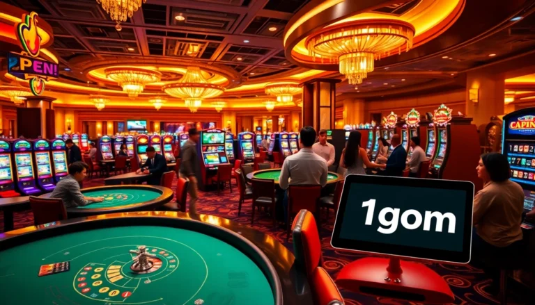 Capture the thrill of casino gaming with players excited at the table using 1gom to enhance their experience.