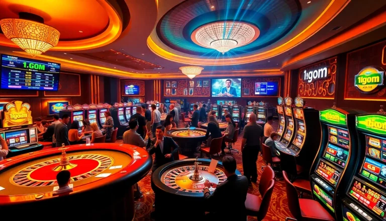 Experience the excitement of '1gom' as players thrive around dazzling casino games.