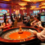 Experience the thrill of gaming at https://u888.ae/ with lively casino activities showcasing roulette and slot machines.