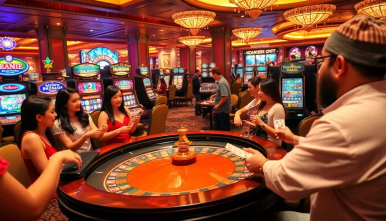 Experience the thrill of gaming at https://u888.ae/ with lively casino activities showcasing roulette and slot machines.