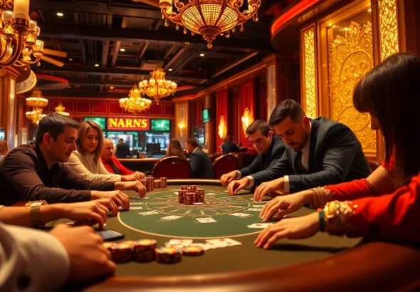 Experience the thrill of a live poker game with players at the table engaging in high-stakes action at https://ea77.lat/.